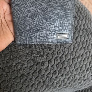 Salvatore Ferragamo Black Textured Wallet